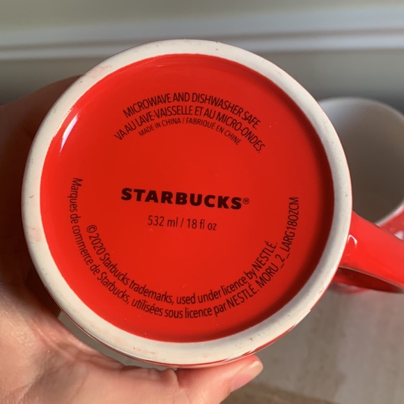 2 Starbucks 2020 Christmas Holiday Red & White Siren 18oz Coffee Mug - Picture 4 of 7